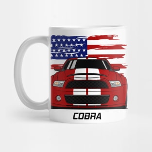 Front Stang Cobra GT 500 Red White Mug